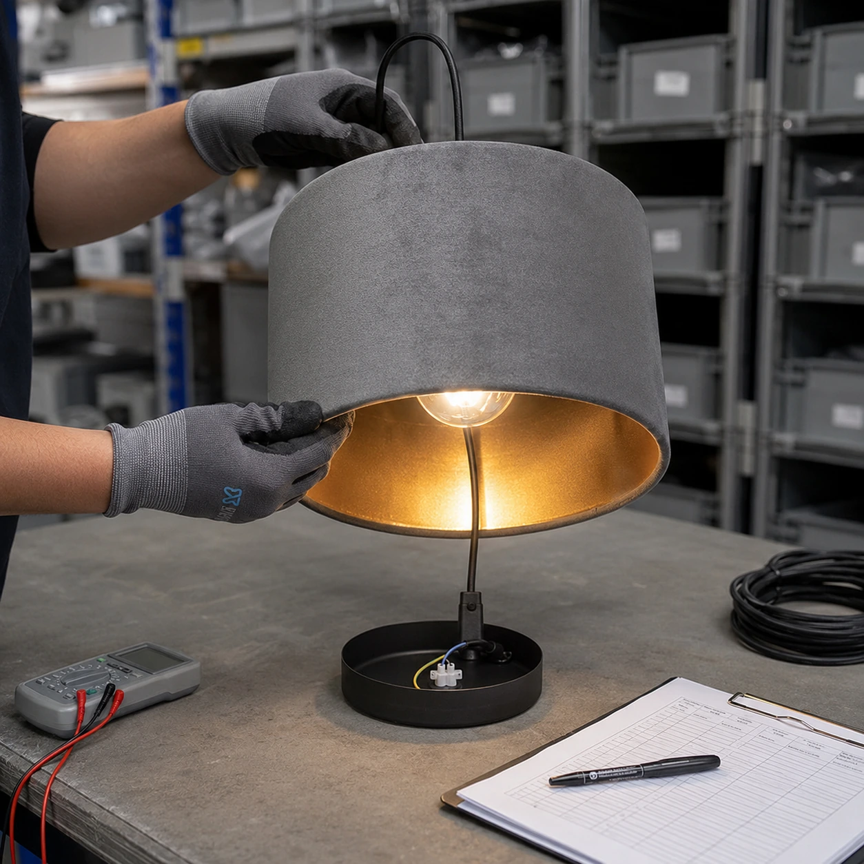 Contrôle qualité — test d'une lampe finie